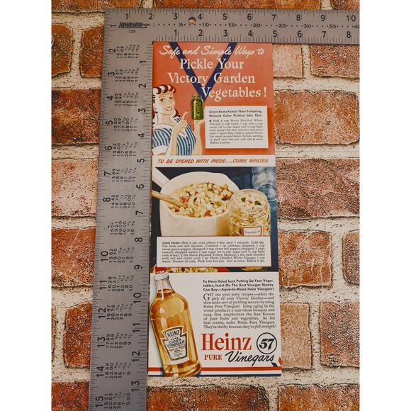 1942 Victory Garden Ad -‎ Heinz Vinegar & Pickle Veggies - Vintage Print - Picture 4 of 6